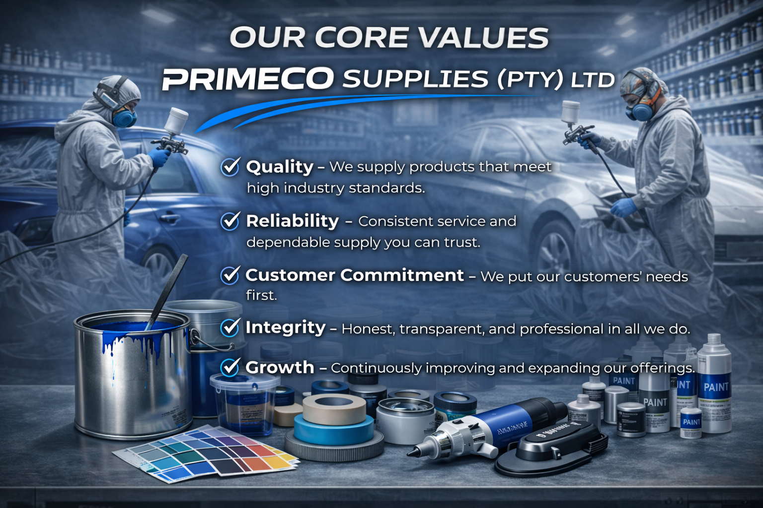 Primeco Supplies core values profile page